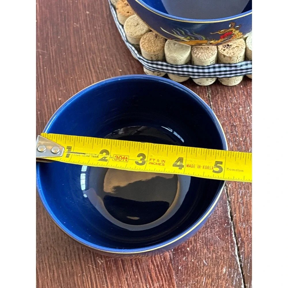 Williams Sonoma Blue Dragon Cherry Blossom Pagoda Porcelain Bowls Set of 2